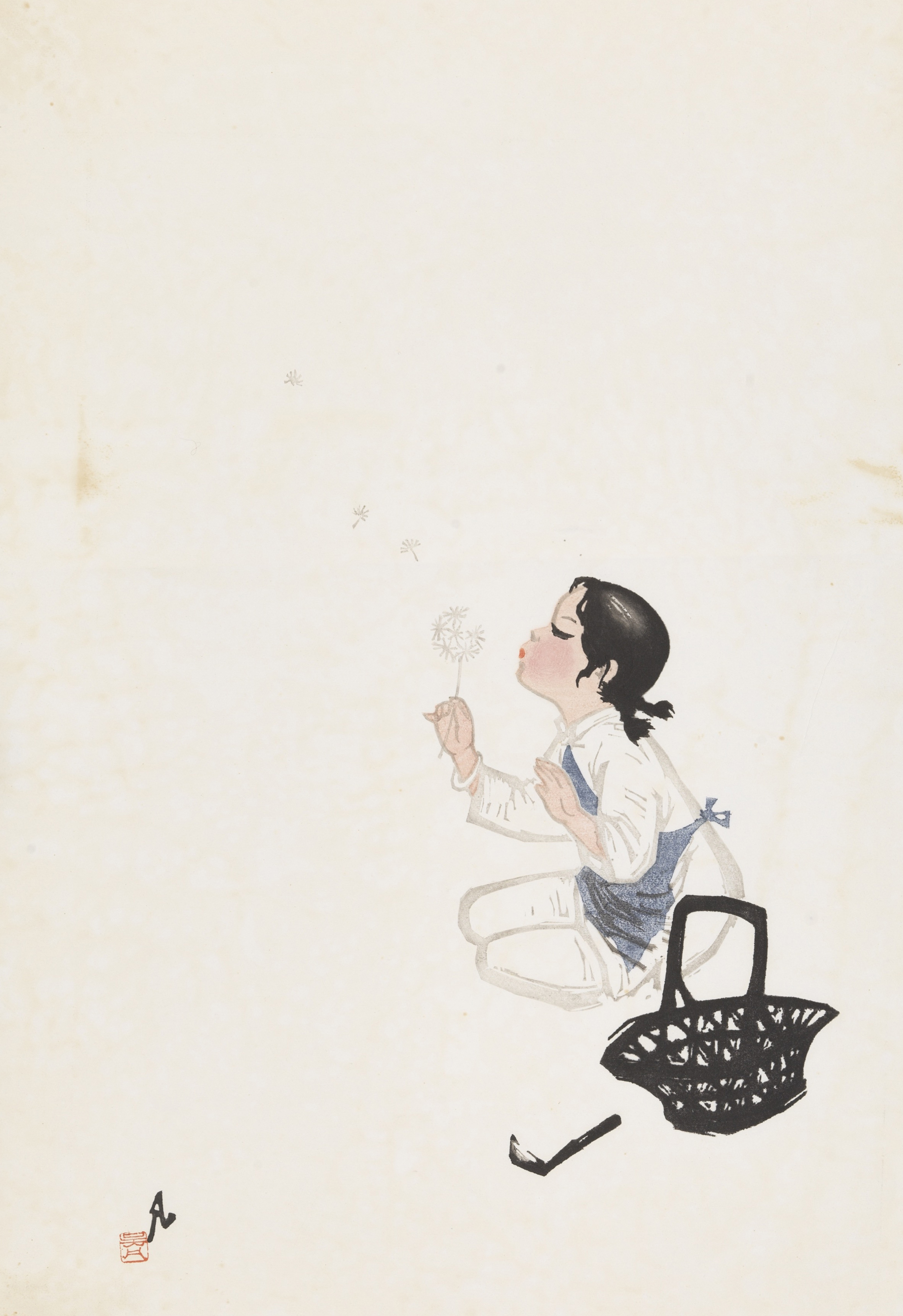<h2>《蒲公英》小学美术教材六年级（下）</h2><p>作者：吴凡</p><p>创作年代：1959年</p><p>规格：34.6cm×16.3cm</p><p>品类：版画</p>